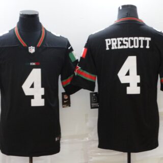 Men's Dallas Cowboys #4 Dak Prescott Black Mexico Stitched Jersey