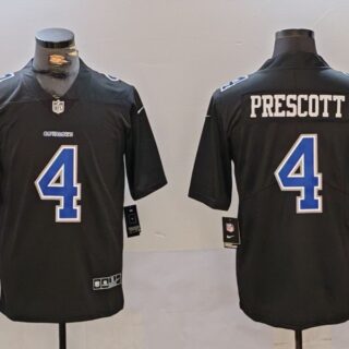 Men's Dallas Cowboys #4 Dak Prescott Black Throwback Vapor Untouchable Limited Stitched Football Jersey