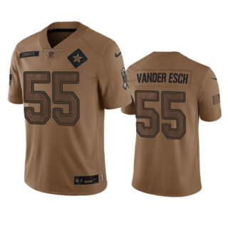 Men's Dallas Cowboys #55 Leighton Vander Esch 2023 Brown Salute To Service Limited Stitched Football Jersey