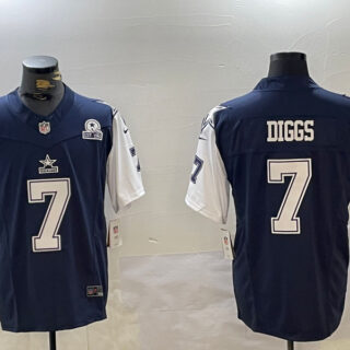 Men's Dallas Cowboys #7 Trevon Diggs Navy 2023 F.U.S.E. With 1960 Patch Vapor Limited Stitched Football Jerseys