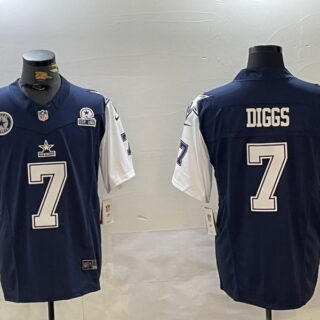 Men's Dallas Cowboys #7 Trevon Diggs Navy 2023 F.U.S.E. With 1960 Patch Vapor Limited Stitched Football Jersey