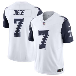 Men's Dallas Cowboys #7 Trevon Diggs White 2023 F.U.S.E. Vapor Limited Stitched Football Jersey