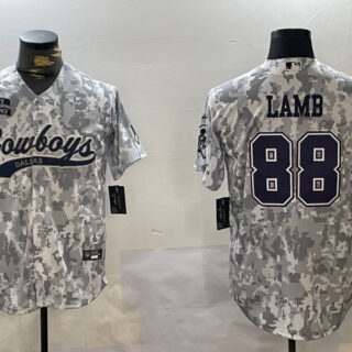 Men's Dallas Cowboys #88 CeeDee Lamb 2024 Arctic Camo Salute To Service Stitched Baseball Jerseys