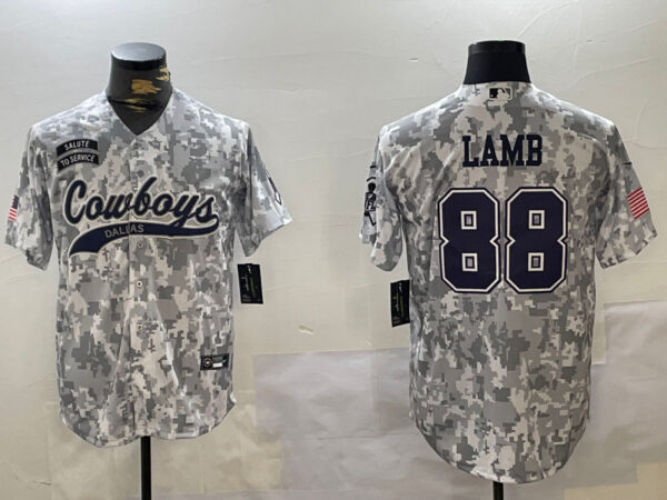 Men's Dallas Cowboys #88 CeeDee Lamb 2024 Arctic Camo Salute To Service Stitched Baseball Jerseys