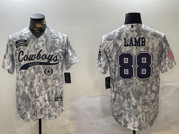 Men's Dallas Cowboys #88 CeeDee Lamb 2024 Arctic Camo Salute To Service Stitched Baseball Jerseys