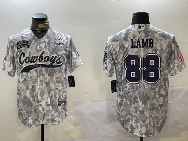 Men's Dallas Cowboys #88 CeeDee Lamb 2024 Arctic Camo Salute To Service Stitched Baseball Jerseys