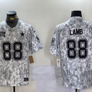 Men's Dallas Cowboys #88 CeeDee Lamb 2024 F.U.S.E Arctic Camo Salute To Service Limited Stitched Football Jersey