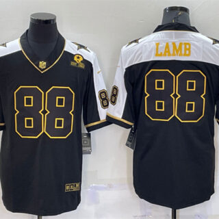 Men's Dallas Cowboys #88 CeeDee Lamb Black Gold Thanksgiving With Patch Stitched Jersey