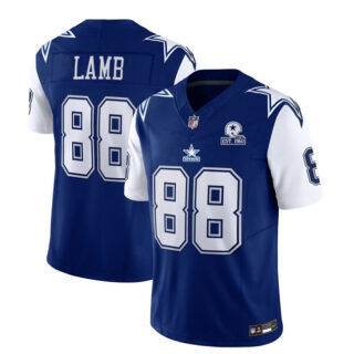 Men's Dallas Cowboys #88 CeeDee Lamb Navy 2023 F.U.S.E. With 1960 Patch Vapor Limited Stitched Football Jersey