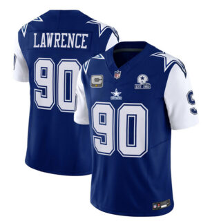 Men's Dallas Cowboys #90 DeMarcus Lawrence Navy 2023 F.U.S.E. With 1960 Patch Vapor Limited Stitched Football Jersey