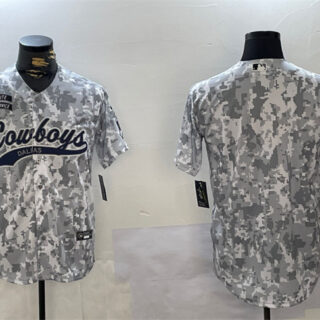 Men's Dallas Cowboys Blank 2024 Arctic Camo Salute To Service Stitched Baseball Jersey