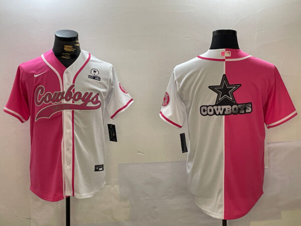 Men's Dallas Cowboys big logo Red White With Patch Cool Base Stitched Baseball Jerseys