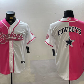 Men's Dallas Cowboys big logo Red White With Patch Cool Base Stitched Baseball Jerseys