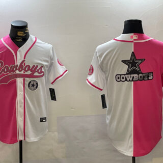 Men's Dallas Cowboys big logo Red White With Patch Cool Base Stitched Baseball Jerseys
