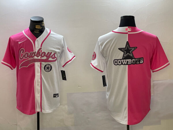Men's Dallas Cowboys big logo Red White With Patch Cool Base Stitched Baseball Jerseys