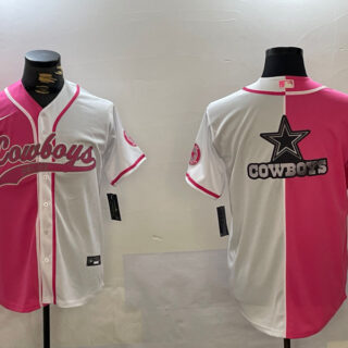 Men's Dallas Cowboys big logo Red White With Patch Cool Base Stitched Baseball Jerseys