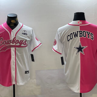 Men's Dallas Cowboys big logo Red White With Patch Cool Base Stitched Baseball Jerseys