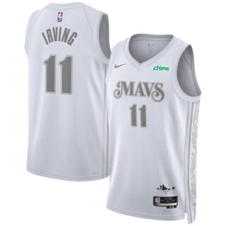 Men's Dallas Mavericks #11 Kyrie Irving White 2024 25 City Edition Stitched Basketball Jersey