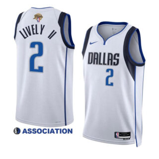 Men's Dallas Mavericks #2 Dereck Lively II White 2024 Finals Association Edition Stitched Basketball Jersey