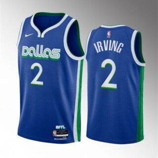 Men's Dallas Mavericks #2 Kyrie Irving Blue 2023 23 City Edition Stitched Basketball Jersey