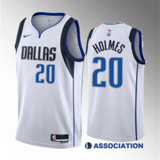 Men's Dallas Mavericks #20 Richaun Holmes White 2023 Draft Association Edition Stitched Basketball Jersey