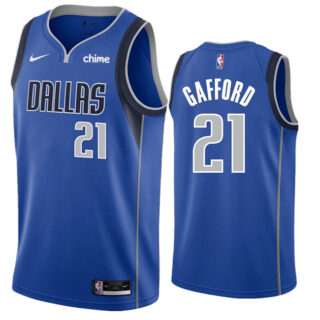 Men's Dallas Mavericks #21 Daniel Gafford Blue Icon Edition Stitched Basketball Jersey