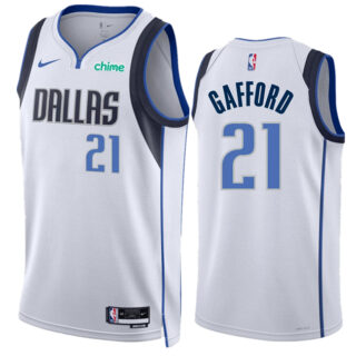 Men's Dallas Mavericks #21 Daniel Gafford White Association Edition Stitched Basketball Jersey