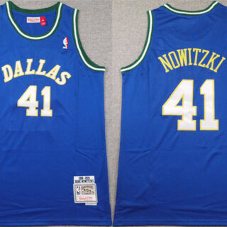 Men's Dallas Mavericks #41 Dirk Nowitzki Blue Stitched Jersey