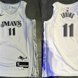 Men's Dallas Mavericks Active Player Custom White 2024-25 City Edition Stitched Basketball Jersey