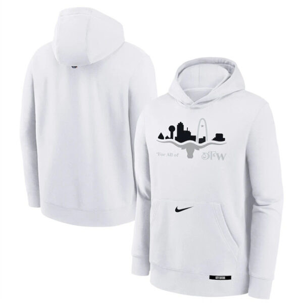 Men's Dallas Mavericks White 2024 25 City Edition Fleece Club Pullover Hoodie