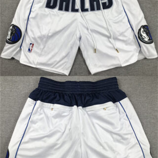 Men's Dallas Mavericks White Shorts (Run Small)