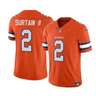 Men's Denver Broncos #2 Pat Surtain II Orange 2023 F.U.S.E. Vapor Untouchable Stitched Jersey
