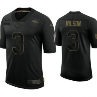 Men's Denver Broncos #3 Russell Wilson Black Salute To Service Limited Stitched Jersey