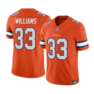 Men's Denver Broncos #33 Javonte Williams Orange 2023 F.U.S.E. Vapor Untouchable Stitched Jersey
