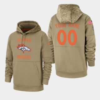 Men's Denver Broncos Custom 2019 Salute to Service Sideline Therma Hoodie - Tan