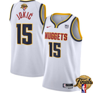 Men's Denver Nuggets #15 Nikola Jokic White 2023 Finals Association Edition Stitched Basketball Jersey
