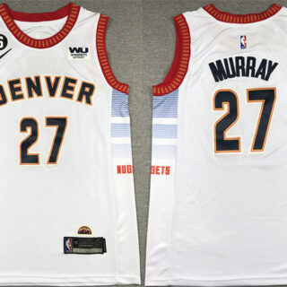 Men's Denver Nuggets #27 Jamal Murray Silver 2022 23 City Edition With NO.6 Patch Stitched Jersey