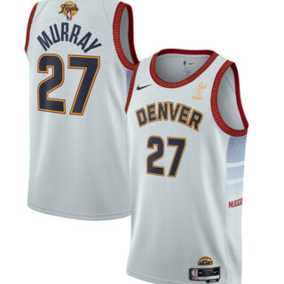 Men's Denver Nuggets #27 Jamal Murray White 2023 Finals Champions Icon Edition Stitched Basketball Jersey