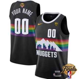 Men's Denver Nuggets Active Player Custom Black 2023 Finals City Edition Stitched Basketball Jersey