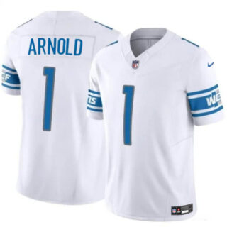 Men's Detroit Lions #1 Terrion Arnold White 2024 Draft F.U.S.E. Vapor Untouchable Limited Stitched Jersey
