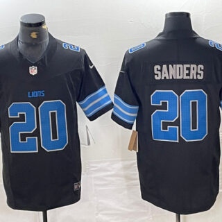 Men's Detroit Lions #20 Barry Sanders Black 2024 F.U.S.E. 2nd Alternate Vapor Limited Stitched Jersey