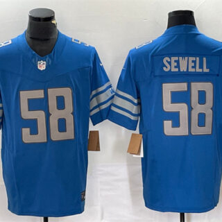 Men's Detroit Lions #58 Penei Sewell Blue 2023 F.U.S.E. Vapor Untouchable Limited Stitched Jersey