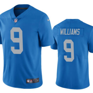 Men's Detroit Lions #9 Jameson Williams Blue Vapor Untouchable Limited Stitched Jerseys