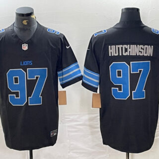 Men's Detroit Lions #97 Aidan Hutchinson Black 2024 F.U.S.E. 2nd Alternate Vapor Limited Stitched Jersey