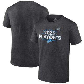 Men's Detroit Lions Heather Charcoal 2023 NFL Playoffs T-Shirt