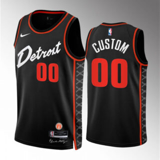 Men's Detroit Pistons Active Player Custom Black 2023 24 City Edition Stitched Basketball Jersey