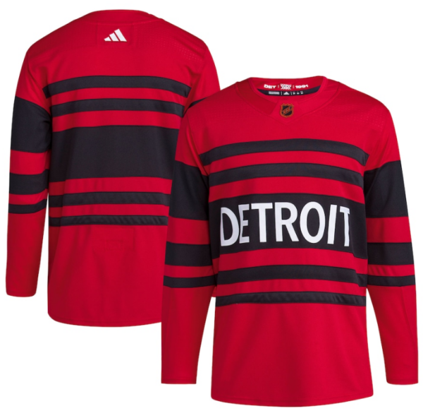 Men's Detroit Red Wings Blank Red 2022 23 Reverse Retro Stitched Jersey