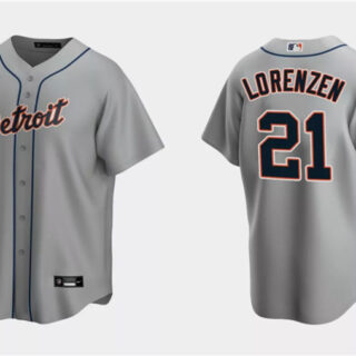 Men's Detroit Tigers #21 Michael Lorenzen Grey Cool Base Stitched Jersey