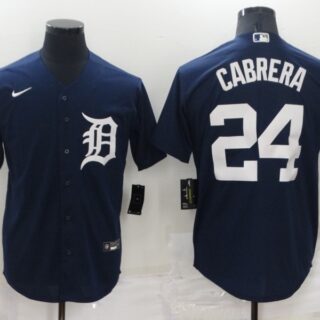 Men's Detroit Tigers #24 Miguel Cabrera Navy Cool Base Stitched Jerseys