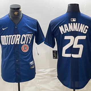 Men's Detroit Tigers #25 Matt Manning 2024 Navy City Connect Cool Base Limited Stitched Jerseys